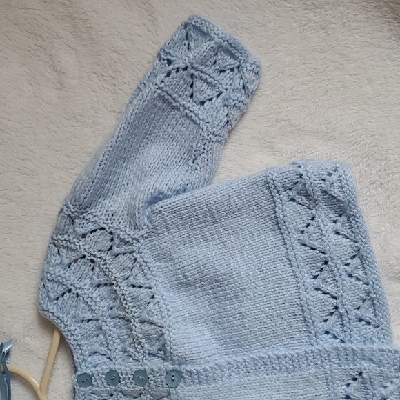 Handmade Knitted newborn sweater set - Picture 4 of 8